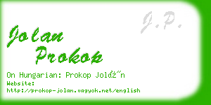 jolan prokop business card